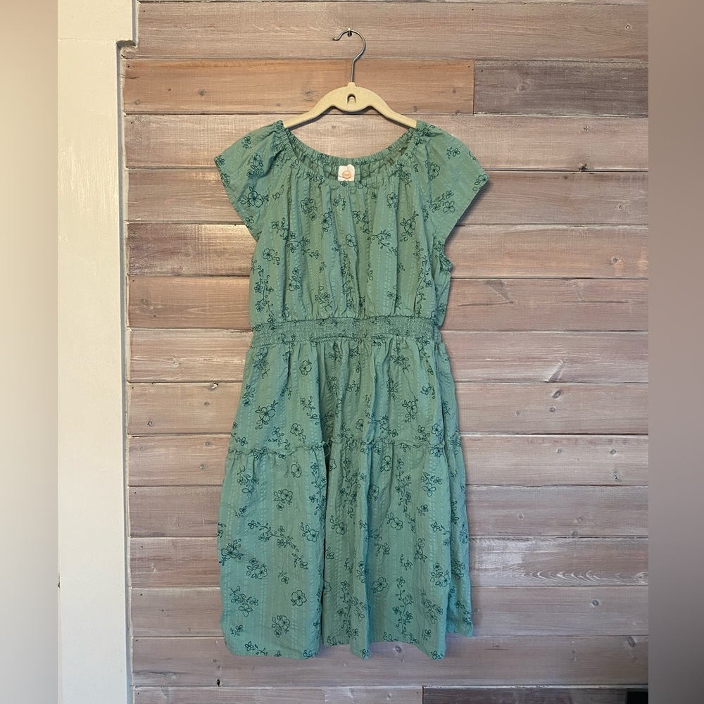 wonder nation green textured floral Easter dress size xxl 18 girls